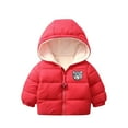 thumbnail image 4 of Hicidod Toddler Winter Jackets Cute Bear Ears Hooded Long Sleeve Down Coat Fashion Solid Color Lined Fleece Padded Packable Warm Jacket, 4 of 5