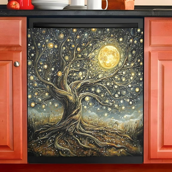 Ryvnso Dream Tree Dishwasher Magnetic Refrigerator Magnet Cover Kitchen Home Decorative 23"x26"