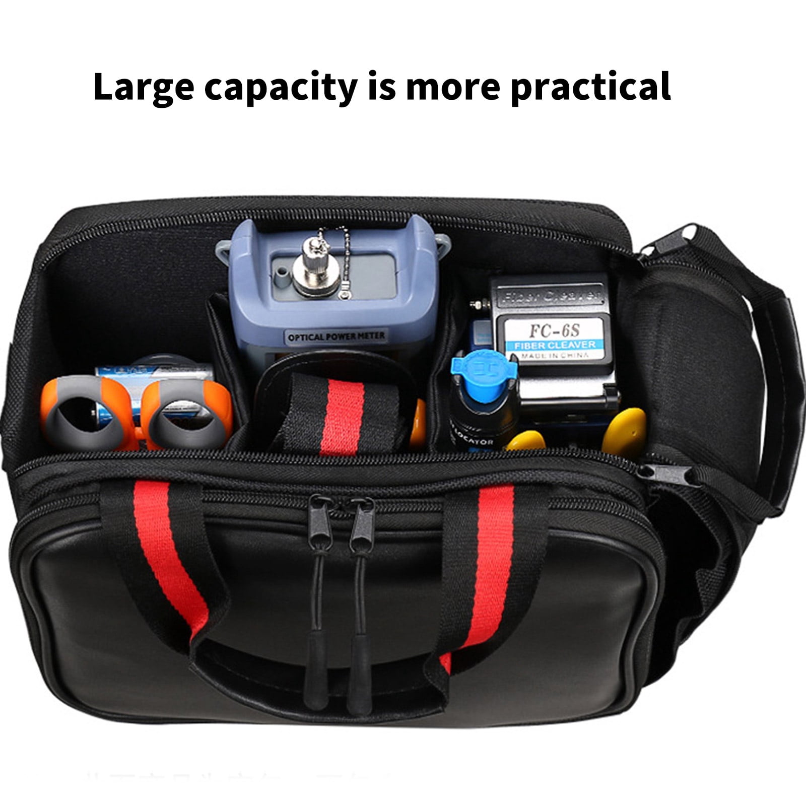 FTTH Fiber Optical Tool Bag Black Fiber Optical Tool Bag for Power Meter Optical Power Meter Networks Tool Storage Bag