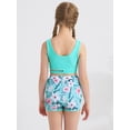 thumbnail image 5 of Teen Girls 3 Piece Quick Dry Bikini Set with Swim Shorts Print Bathing Suit Size 7-16, 5 of 9
