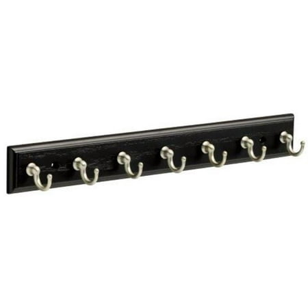

Franklin Brass 13.5 in. Key Rail with 7 Hooks in Black and Satin Nickel