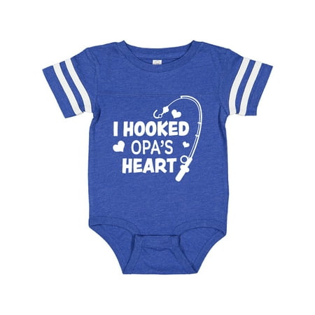

Inktastic I Hooked Opa s Heart with Fishing Rod Gift Baby Boy or Baby Girl Bodysuit
