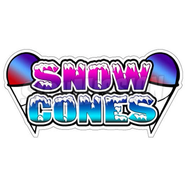 SignMission DDC8Snow Cones1 Snow Cones I Concession Decal Sno Kone Cone Sign Stand