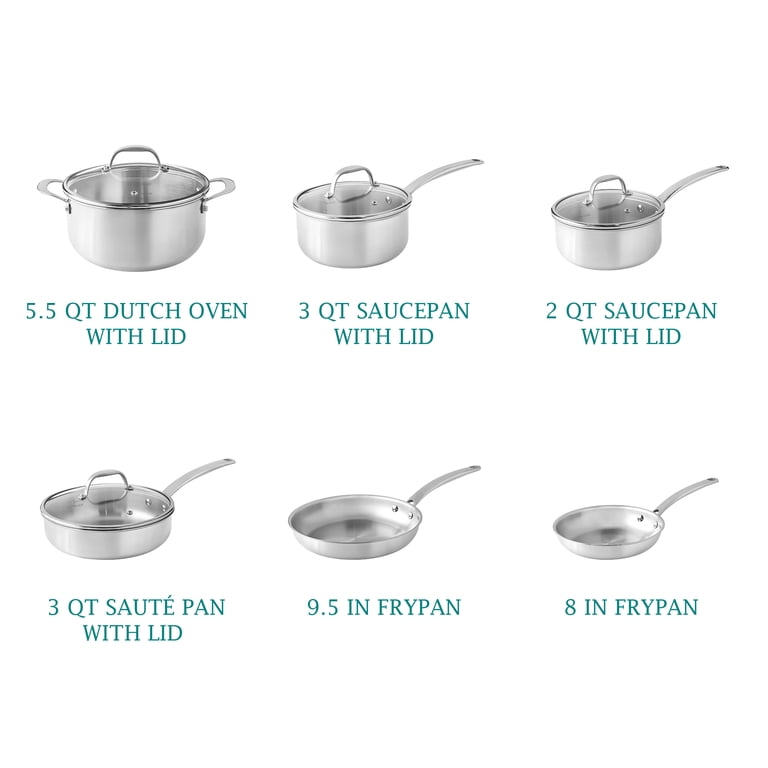 The Pioneer Woman 14-Piece Cookware Set, Stainless Steel photo 7