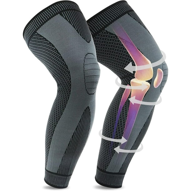 Manga de pierna completa, rodilleras para dolor de rodilla, mujeres y hombres, rodilleras de compresión, soporte de rodilla para desgarro de menisco, ligamento cruzado anterior, artritis, alivio del dolor en las articulaciones, deportes (par adecuado para personas que pesan 110-150 kg) Rojo Verde Cocina, Decoración y Otros