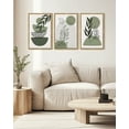 thumbnail image 5 of SHENIFY Green Boho Wall Art 16x24in3pcs Neutral Framed Modern Abstract Geometric Artwork Prints for Living Room Bedroom, 5 of 7