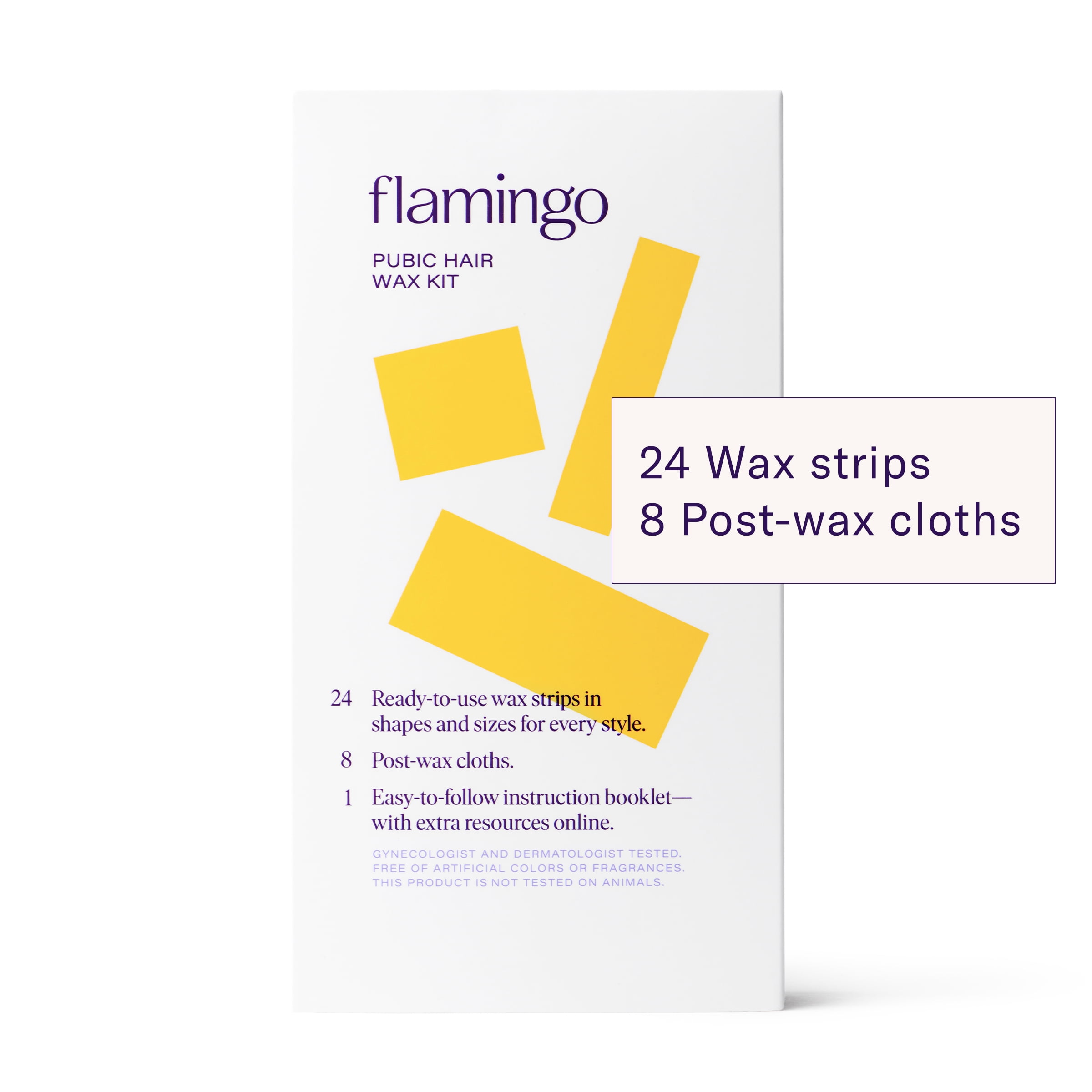 Flamingo Pubic Hair Wax Kit with Soft Gel Wax Strips and Post-Wax Cloths - Flamingo Pubic Hair Wax Kit with Soft Gel Wax Strips and Post-Wax Cloths -