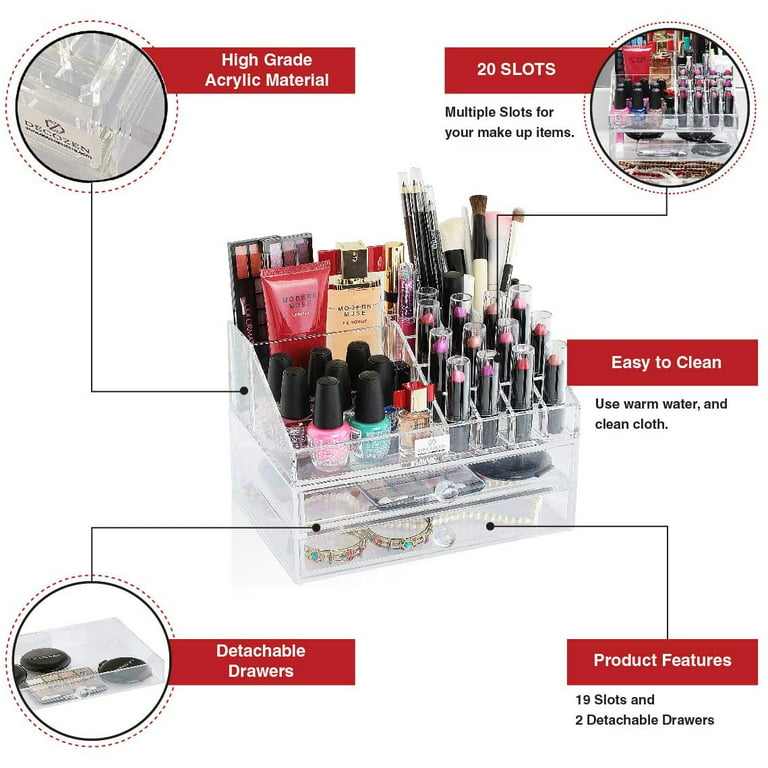 Makeup Organizer and Cosmetic Organizer Acrylic Storage Box Brush Hold –  kanmainc