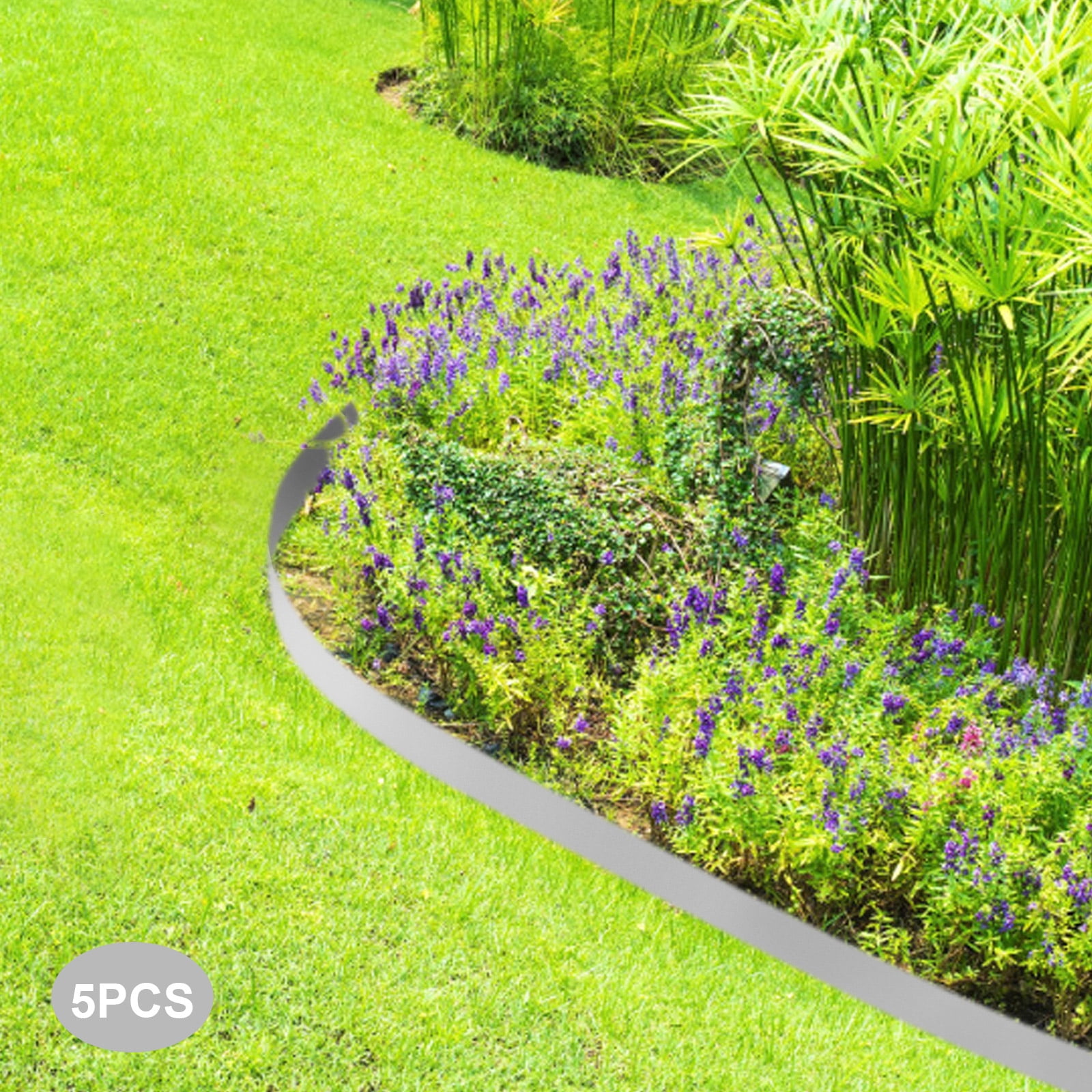 Dwellnix Garden Landscape Edging,5 Pieces (16.25Ft),Flexible and Durable Steel with Nano Baking Paint,Easy to install,Sharp Teeth for Quick Ground insertion