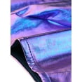 thumbnail image 5 of INSPIRE CHIC Metallic Halter Neck Top for Women's Deep V Neck Backless Holographic Crop Tops XS Blue Purple, 5 of 6