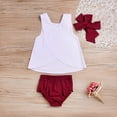 thumbnail image 3 of Bébé Enfant en Bas Âge Bébé Fille Vêtements Ensemble Tops Robe + Pantalons Courts + Tenue de Coiffure, 3 of 5
