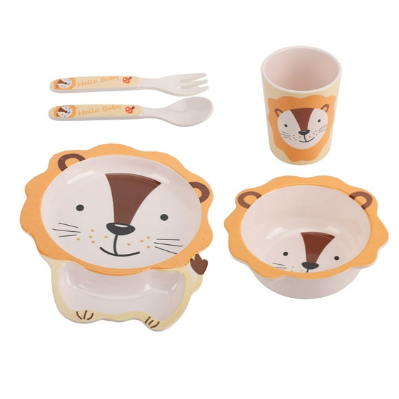 Juego de alimentación para niños, juego de platos para niños, juego de utensilios para bebés con dibujos animados, juego de platos para niños diseñado para precisión