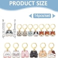 thumbnail image 2 of Alloy Enamel Cat Charm Locking Stitch Markers with Golden Tone Brass Ring Mixed Color 28~32mm 14pcs/set for DIY, 2 of 6