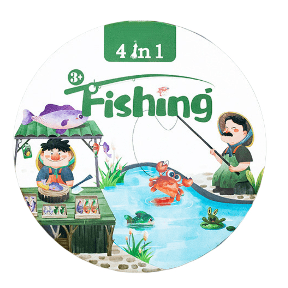 Fishing Toy Classic Wooden Fishing Game Set for Kids and Adults