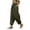 Army Green, variant on Capri Pants for Women Elastic High Waist Cuffed Hem Cargo Linen Cropped Trousers with Pockets Loose Fit Sweatpants