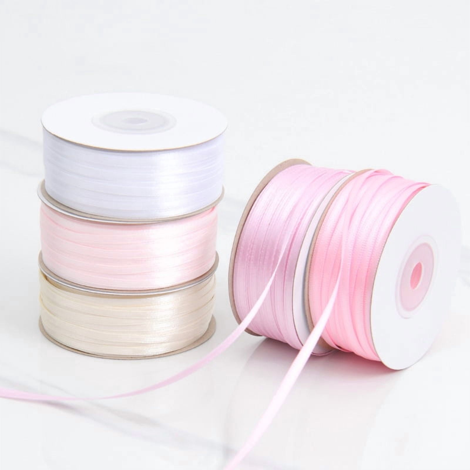 Firefly Hope 2 Roll Fade-Resistant Wrinkle-Free Sky Blue 1/8-Inch Double-Sided Satin Craft Ribbon, 500-Yard Thin Ribbon for Gift Wrapping, Party Decor, Jewelry Hanging Embellishments