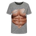 thumbnail image 4 of EQWLJWE Men's Short Sleeve Tee Men Casual Round Neck Muscle 3D Digital Printing Pullover Fitness Sports Shorts Sleeves T Shirt Blouse, 4 of 4