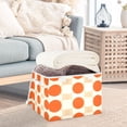 thumbnail image 3 of Yayeee Collapsible Cube Storage Bin with Lid Fabric Closet Decorative Basket with Handles, Orange Geometric Circles, 3 of 7