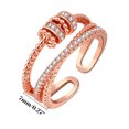 thumbnail image 3 of Clásico Micro-set Zircon Anillo abierto Temperamento Versátil Anillo cruzado multicapa Wmkox8yi sjalhkljlk2806, 3 of 9