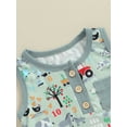 thumbnail image 4 of vera natura Baby Girls Boys Romper Farm Elements Print Sleeveless Buttons Jumpsuits Summer Casual Clothes, 4 of 8