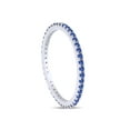 thumbnail image 3 of AFFY Simulated Blue Sapphire Full Eternity Band Ring 14k White Gold Over Sterling Silver-6.5, 3 of 5