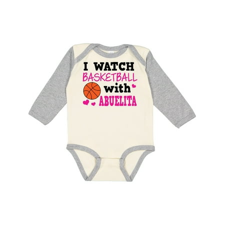

Inktastic I Watch Basketball with Abuelita Gift Baby Girl Long Sleeve Bodysuit