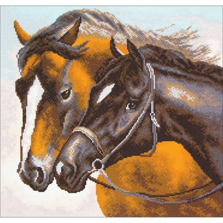 Horse Cross Stitch - Collection D'Art Stamped Cross Stitch Kit, 41cm x 41cm, Horses