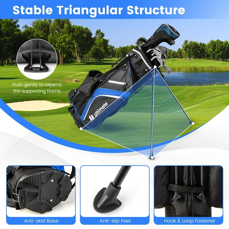Costway Lightweight Golf Stand Bag, 14-Way Dividers, 6 Pockets