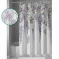 thumbnail image 4 of Purple Spring Floral Waterproof Fabric Shower Curtain, Summer Botanical Weeping Vintage Shower Curtain for Bathroom Curtains Bathtubs Hotel Washable Shower Curtains with 12 Hooks Long 72x78in, 4 of 6