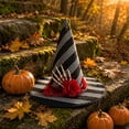 thumbnail image 5 of Halloween Witch Hat for Women, Black Lace Wizard Hat with Pumpkin Skeleton Rose Decor, Gothic Costume Accessory for Halloween Party Cosplay Carnival Dress Up, 5 of 5