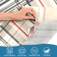 thumbnail image 3 of Yayeee Kitchen Curtains Tier Pair Light Filtering 27"x36" Rod Pocket Short Cafe Window Panel, Beige Plaid Pattern, 3 of 7
