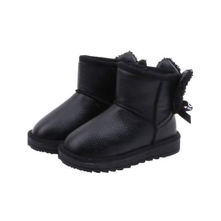 Kidpika Kidpika Kids Shoes Girls Children Warm Winter Faux Fur Lined Bow Princess Ankle Snow Boots Walmart Com Walmart Com