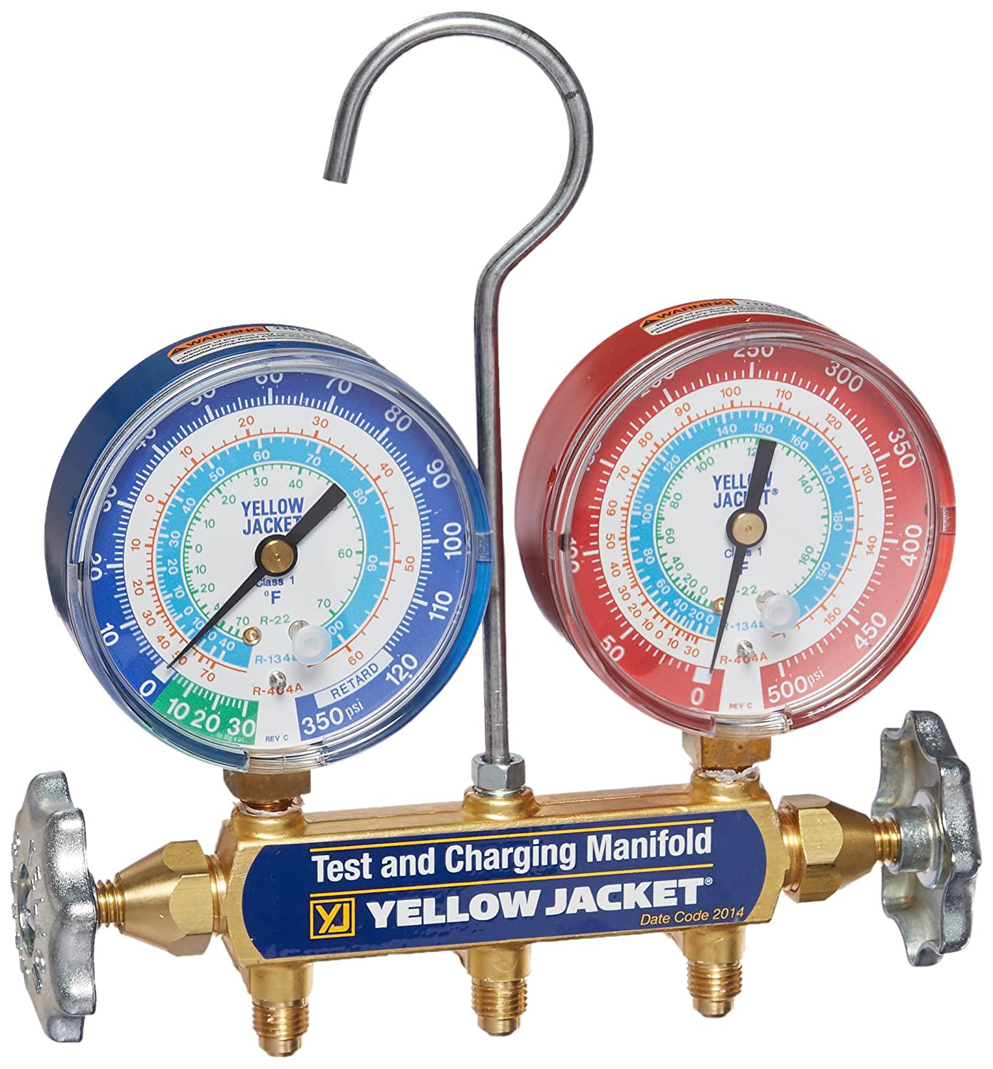 Yellow Jacket 40193 Manifold and Gauges with 3 NHA 48 Hoses 