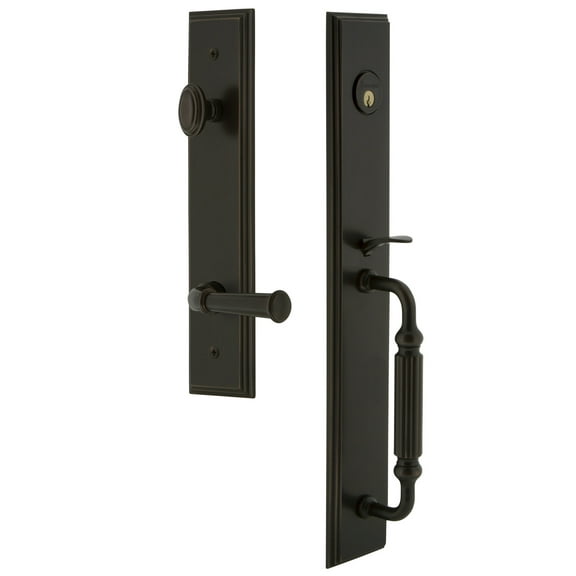 Grandeur Carfgrgeo_Eset_234_Lh Carre Solid Brass Rose Left Handed Keyed Entry Single