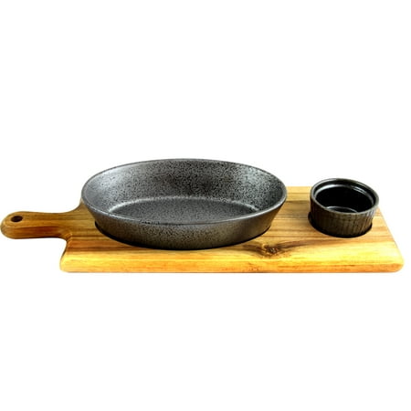 Gibson Elite Gracious Dining 3-Piece Reactive Fine Ceramic Bowl Set With Acacia Wood Tray in