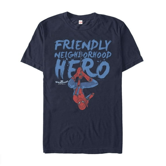 Men's Marvel Spider-Man: Homecoming Friendly Hero Graphic Tee Navy Blue Medium