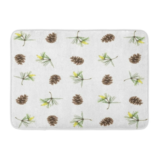 GODPOK Forest Needles Cones Pine Branches Pattern White Branch Holiday