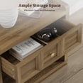 thumbnail image 6 of SICOTAS 31" W Farmhouse Nightstands Set of 2, Big nightstands with Drawer & Open Shelves, Large Bedside Table, End table for Bedroom, Living Room, Brown, 6 of 12