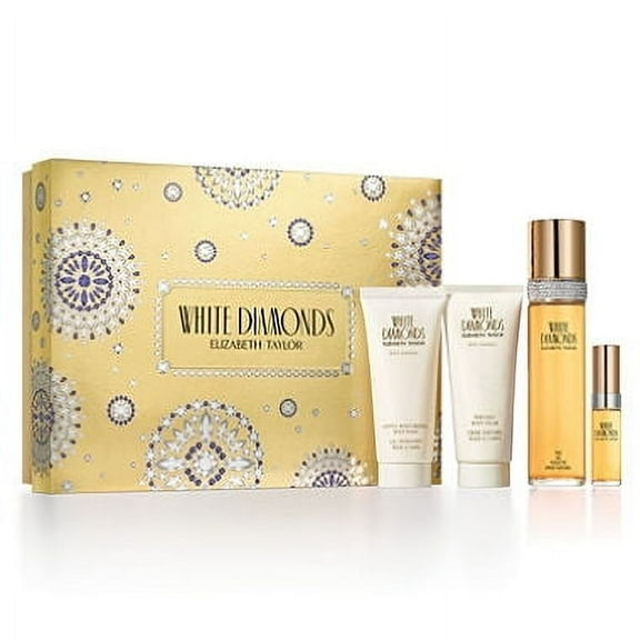 Elizabeth Taylor White Diamonds Perfume Gift Set For Women, 4 Piece