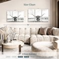 thumbnail image 4 of Elephant Stock Longhorn Texas Bw Wall Art - Horizontal Multi Panel Canvas - Living Room Wall Decor - Animal Multi Panel - Black And Gray Decor By Sisi And Seb - 38" x 24", 4 of 8