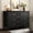 Black, variant on IdealHouse 6 Drawer Wide Wooden Dresser, Sturdy Storage Organizer with Metal Handles & Anti-Tip Design, for Bedroom Hallway Entryway Home Office, Black