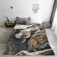 thumbnail image 5 of Rateoe Graceful Snow Leopard Print Fuzzy Fleece Throw Blanket Extra Large,Super Soft,Fluffy and Warm Blankets for Couch,Bed,All Season Use (60"x50"), 5 of 8