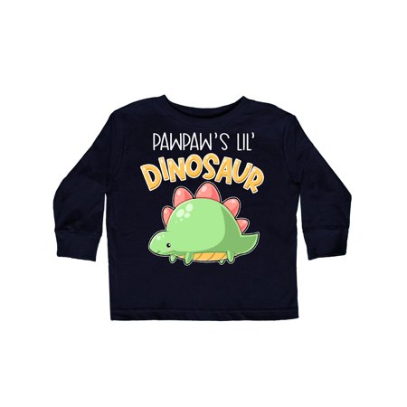 

Inktastic Pawpaw s Lil Dinosaur with Cute Stegosaurus Gift Toddler Boy or Toddler Girl Long Sleeve T-Shirt