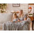 thumbnail image 2 of Chanasya Super Soft Fuzzy Shaggy Faux Fur Throw Blanket - Chic Design Snuggly Plush Lightweight with Fluffy Reversible Sherpa for Couch Living Room Bedroom and Home Décor (Queen) Gray, 2 of 2