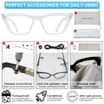 thumbnail image 6 of MARE AZZURO Cat Eye Reading Glasses Women Oversized Readers 1.0 1.25 1.5 1.75 2.0 2.25 2.5 2.75 3.0 3.5 4.0 5.0 6.0 (Transparent, 3.50)with Flexible Spring Hinge, Polycarbonate Lens, 6 of 6