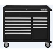 WESTWARD Rolling Tool Cabinet, 11-Drawers, Gloss Black, 42 W x 19 D x 40 H