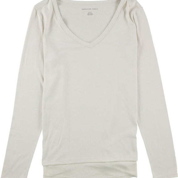 American Eagle Womens Solid Pullover Blouse, Off-White, Medium