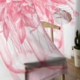 thumbnail image 5 of Eucalyptus Pink Semi Sheer Curtains 84 Inch Length 2 Panels Set, Vintage Succulents Flower Stripes Sheer Kitchen Curtain Privacy Voile Window Curtain for Living Room Bedroom Rod Pocket Drapes, 5 of 7