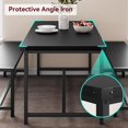 thumbnail image 4 of 3-Piece Rustic Black Dining Table Set for 4, Rectangular Wooden Kitchen Table with 2 Benches, Space-Saving Dinette Furniture for Apartment, Small Space and Home, 4 of 6