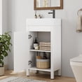thumbnail image 1 of Compact 16 Inch Freestanding Bathroom Vanity with basin – Modern Wooden Cabinet, Soft-Closing Doors, Space-Saving Storage, Easy Assembly – Ideal for Small Spaces, Powder Rooms – White, 1 of 8